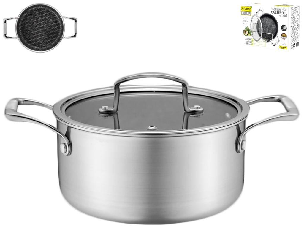 Кастрюля с крышкой профессиональная Maestro антипригарное покрытие ILAG Premium 3,1л D20см