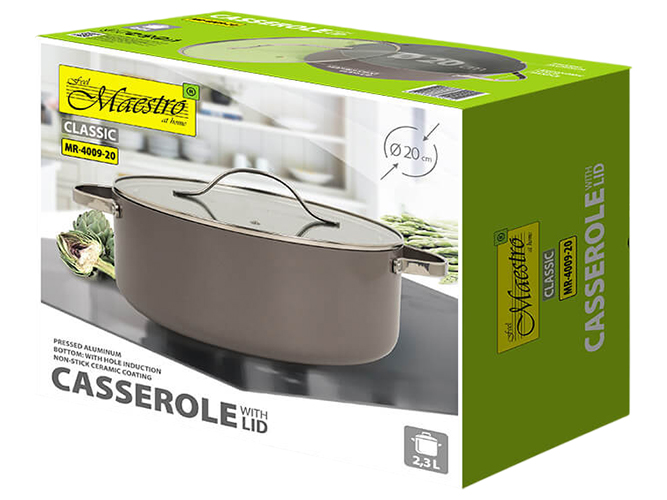 Кастрюля Maestro Ceramic, с крышкой, 2,3л