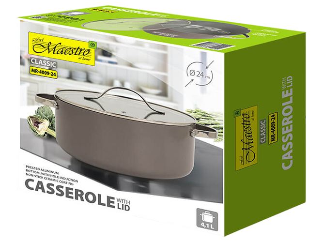 Кастрюля Maestro Ceramic, с крышкой, 4,1л