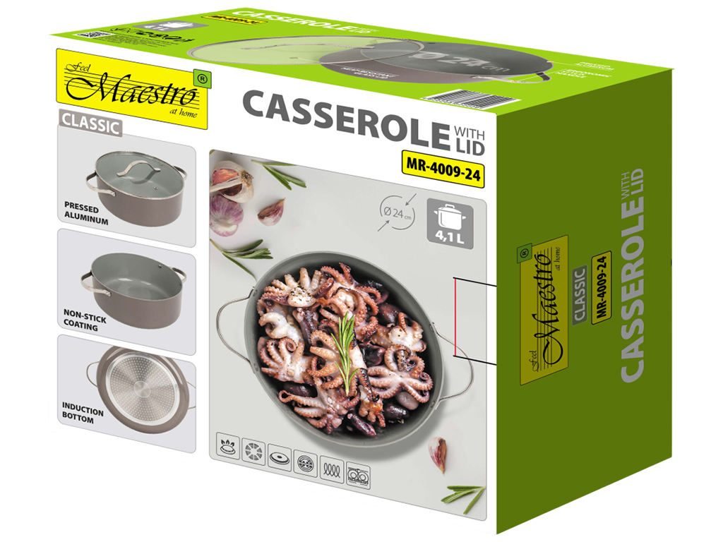 Кастрюля Maestro Ceramic, с крышкой, 4,1л