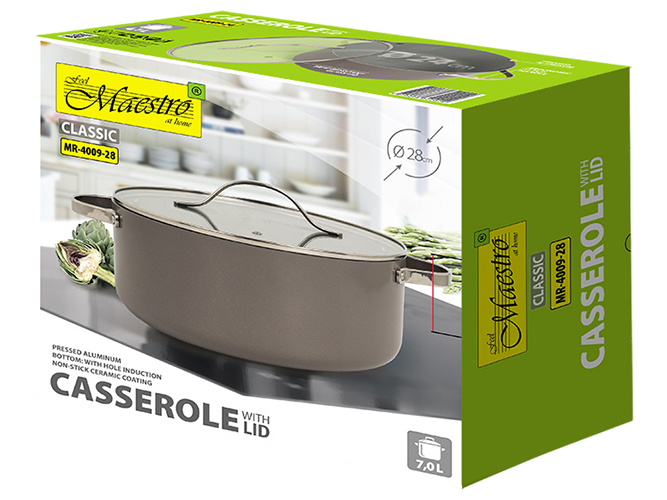 Каструля Maestro Ceramic, з кришкою, 7л