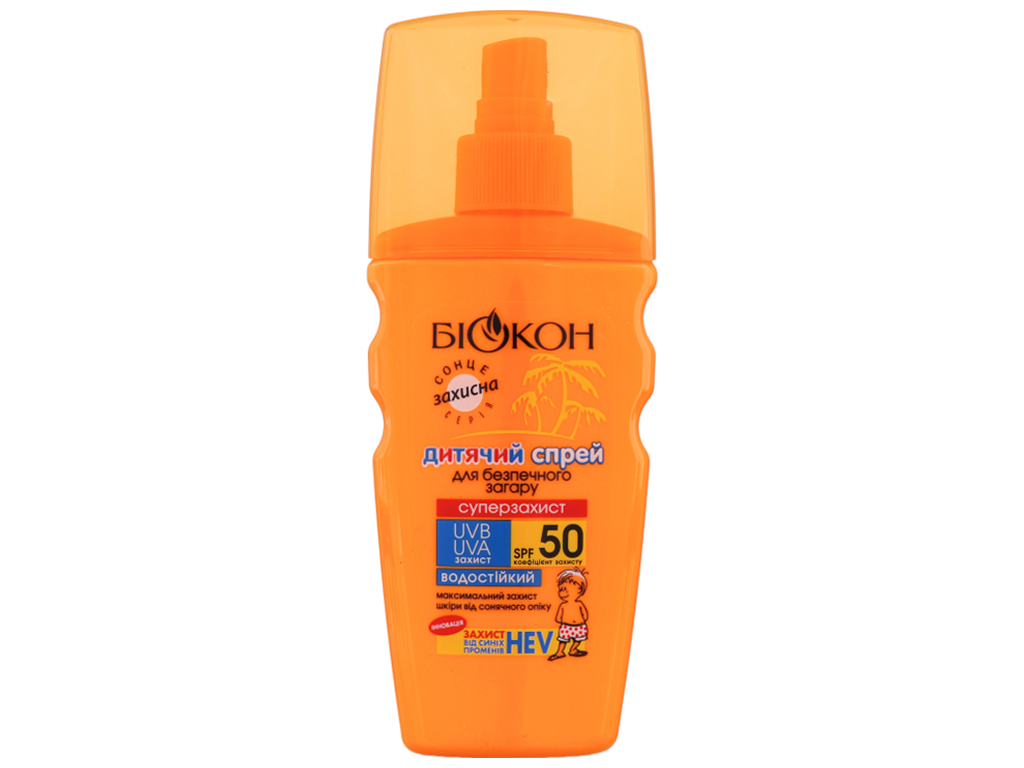 Спрей для безопасного загара детский Біокон "Суперзащита" водостойкий SPF50 160мл
