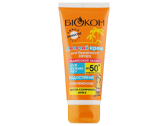Крем детский Биокон для безопасного загара SPF50+ 90мл