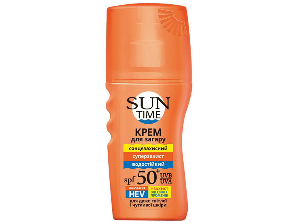 Крем солнцезащитный для загара Sun Time "Суперзащита" водостойкий, для чувств. кожи SPF50+ 150мл