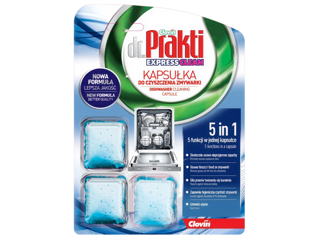 Капсулы для очистки посудомоечной машины dr.Prakti Express Clean, 3шт