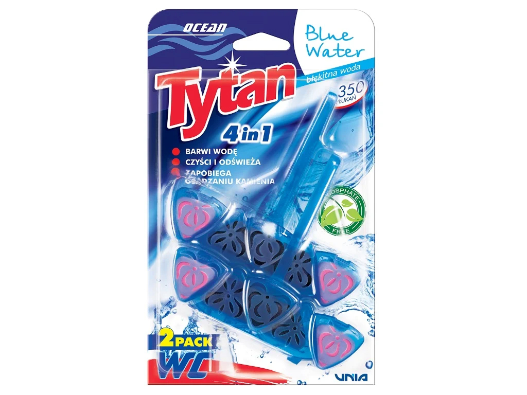 Блок для унитаза Tytan Blue Water 4в1, 2×40г