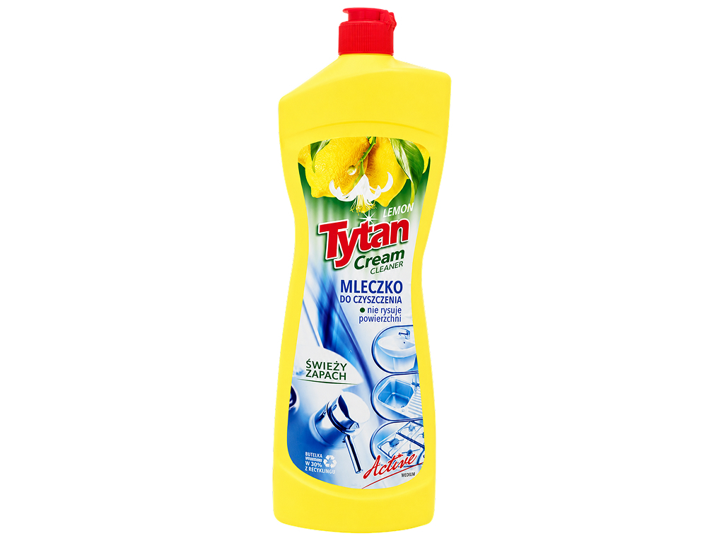Очищувальне молочко Tytan Cream Cleaner, лимон, не дряпає поверхню, 0,9 л