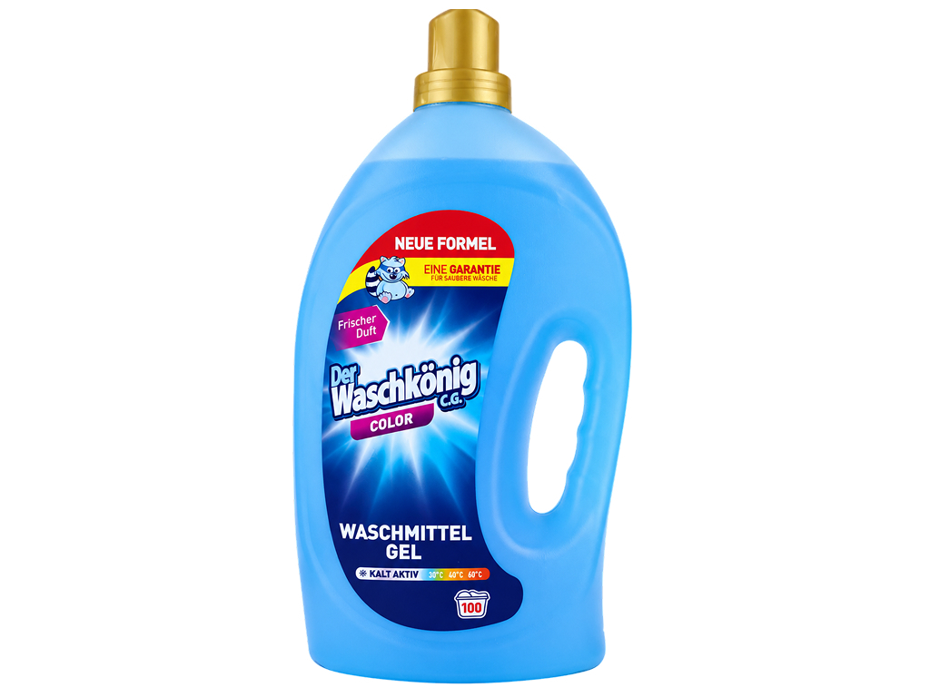 Гель для прання без фосфатів Der Waschkonig Color, для кольорової білизни, 3 л, 100 циклів