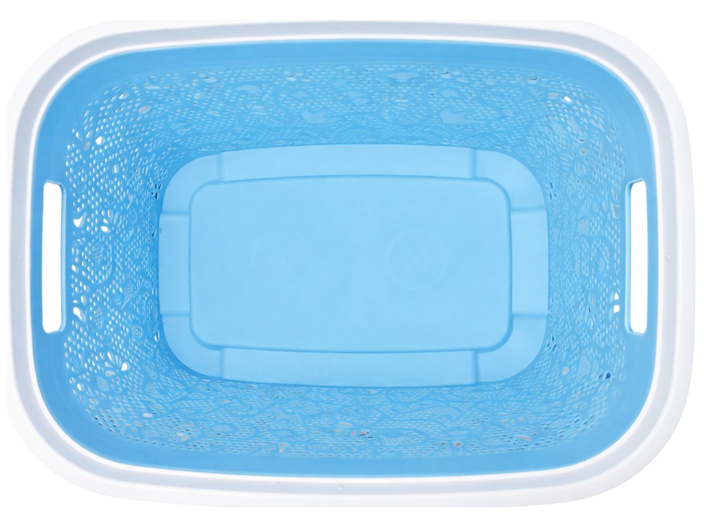 Кошик для білизни Dantel, з рамою, пластик, 40л, 53×37×25см, колір блакитний