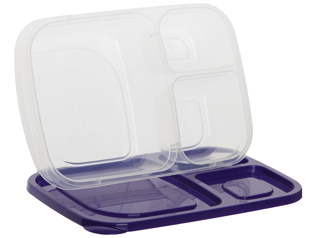 Ланч-бокс Diomedea lunch box на 3 отделения с цветной крышкой №40 1,15л
