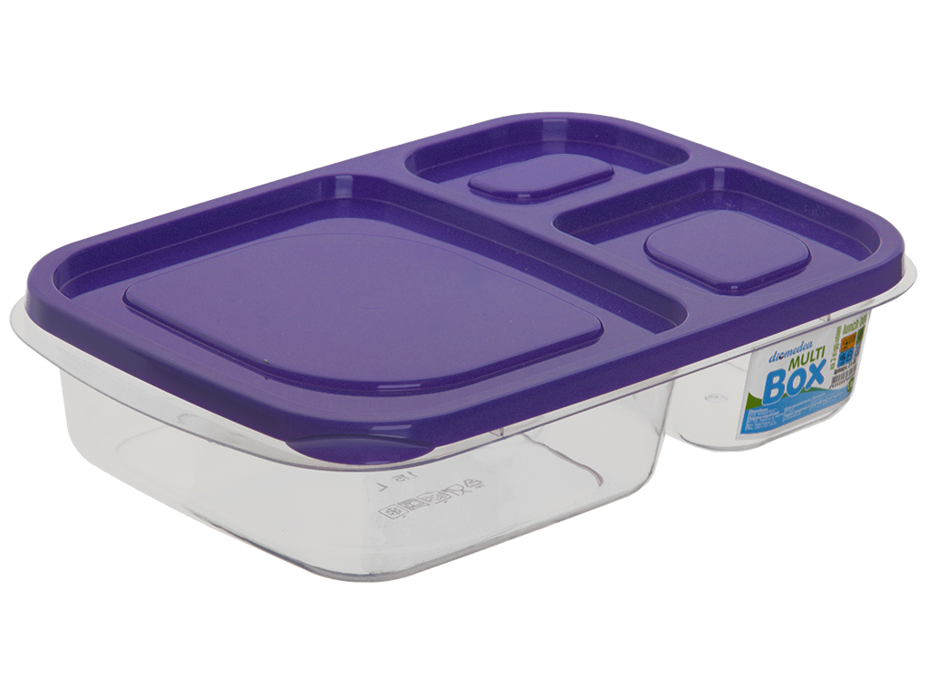 Ланч-бокс Diomedea lunch box на 3 отделения с цветной крышкой №40 1,15л