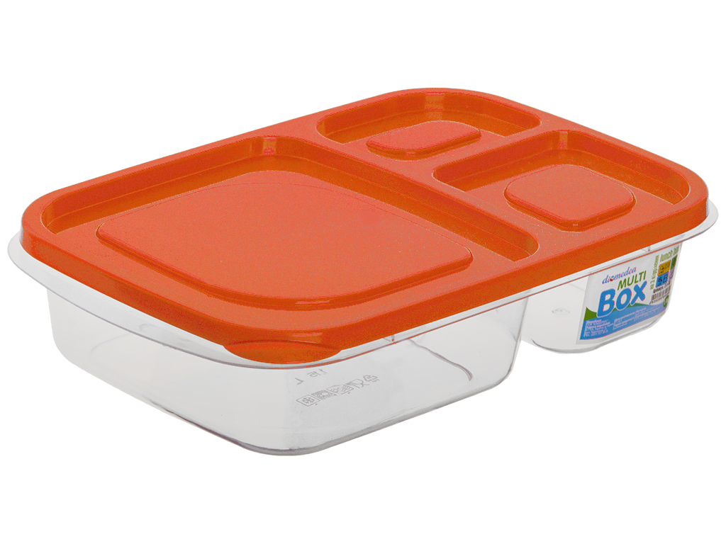 Ланч-бокс Diomedea lunch box на 3 отделения с цветной крышкой №40 1,15л