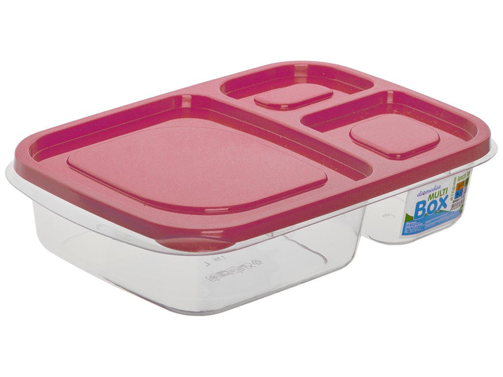 Ланч-бокс Diomedea lunch box на 3 отделения с цветной крышкой №40 1,15л