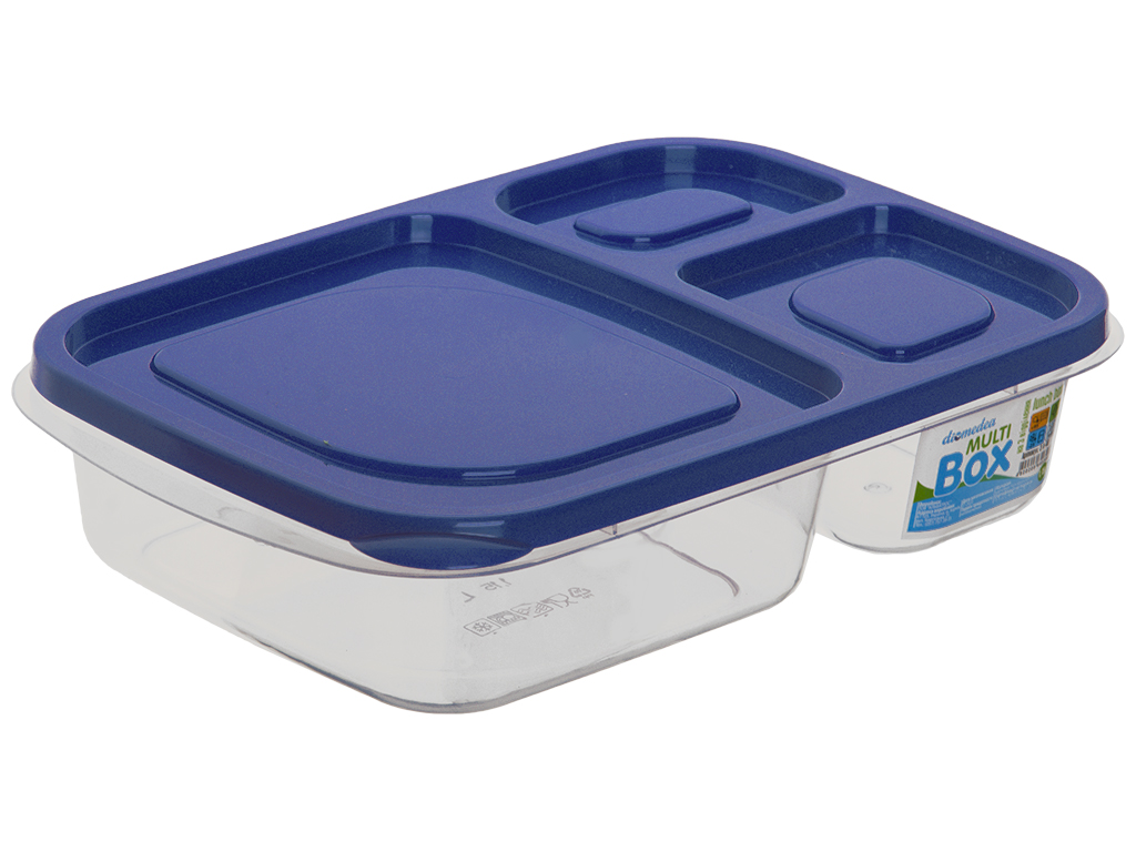 Ланч-бокс Diomedea lunch box на 3 отделения с цветной крышкой №40 1,15л