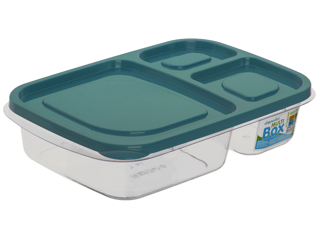 Ланч-бокс Diomedea lunch box на 3 отделения с цветной крышкой №40 1,15л
