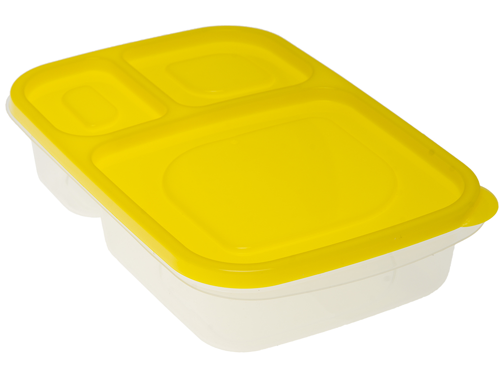 Ланч-бокс Diomedea lunch box на 3 отделения с цветной крышкой №40 1,15л