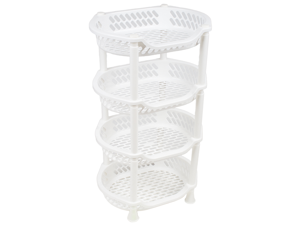 Полка напольная 4 яруса (цвет - белый) Efe plastics 30х41х70см