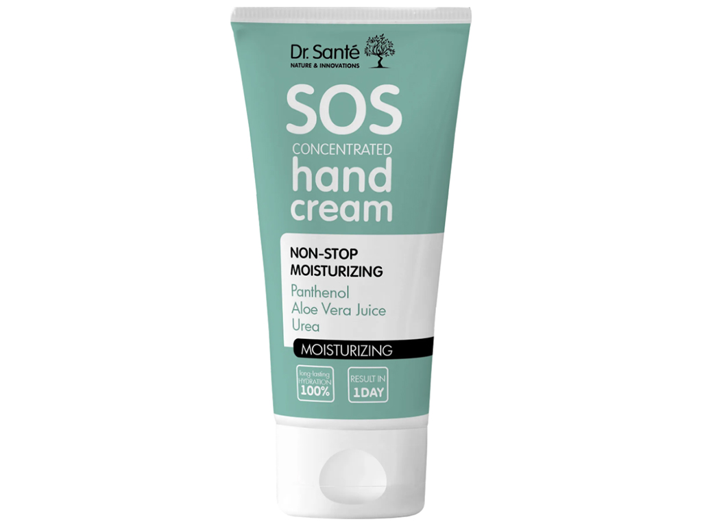 Крем для рук Dr.Sante SOS Concentrated, Non-Stop Moisturizing, с глицерином и мочевиной, 75мл