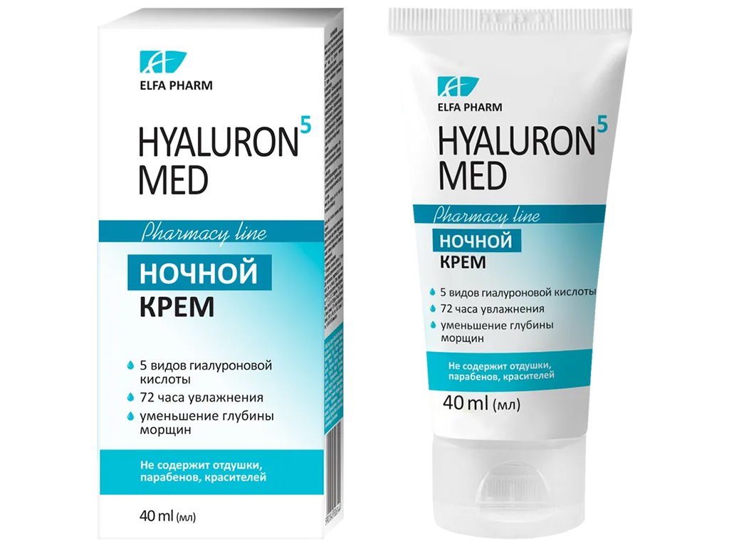 Крем для лица ночной Elfa Pharm Hyaluron5 MED 40мл