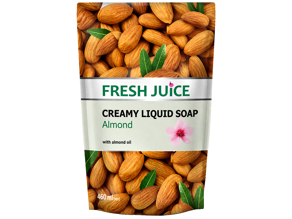 Крем-мыло Fresh Juice Миндаль, с молочком и маслом сладкого миндаля, 460мл, дойпак