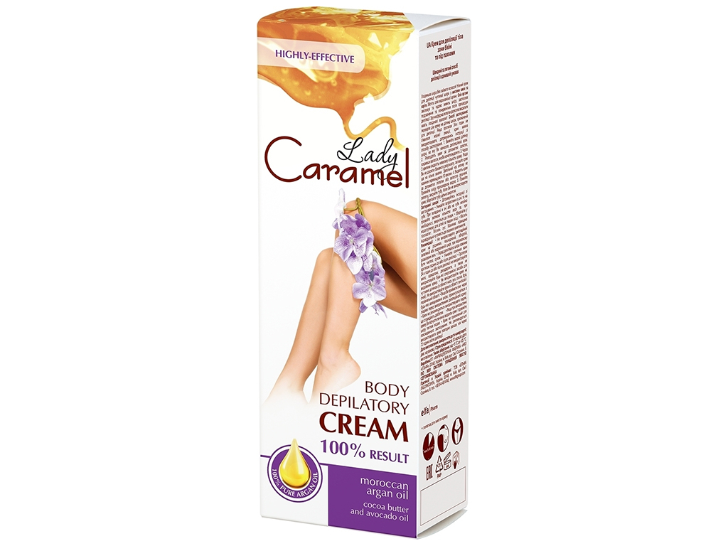 Крем для депіляції тіла Lady Caramel, з маслом авокадо та какао, 100мл