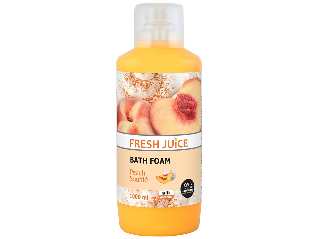 Піна для ванни Fresh Juice Персикове суфле, з протеїнами молока та екстрактом персика, 1л