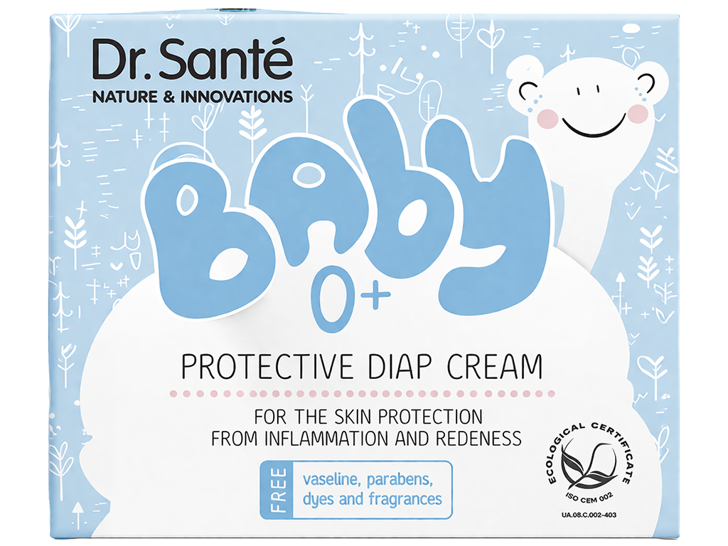 Крем под подгузник Dr.Sante Baby Защитный, оксид цинка, молочный протеин и масло лаванды, 60мл
