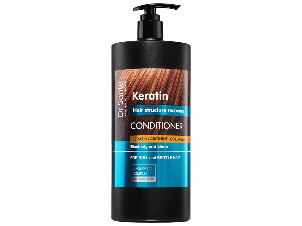 Шампунь для волосся Dr. Sante Keratin, з кератином, колагеном та аргініном, 1л