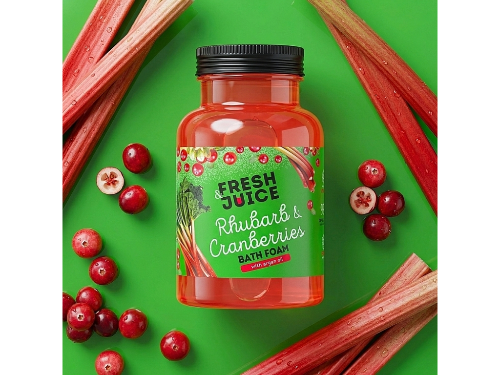 Піна для ванни Fresh Juice Rhubarb & Cranberries, 550 мл