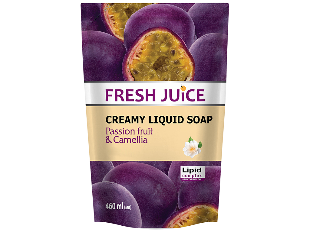 Крем-мыло Fresh Juice Passion Fruit Camellia, с экстрактом маракуйи и маслом камелии, 460мл, дойпак