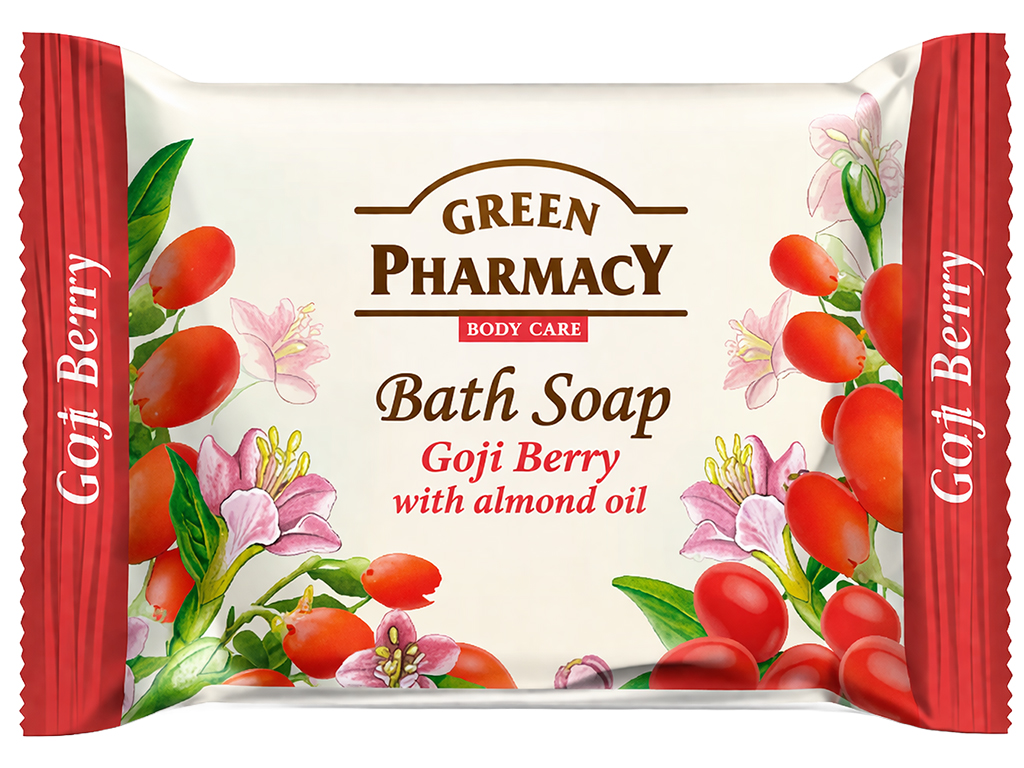Мило тверде Green Pharmacy, з екстрактом годжі та мигдальним маслом, 100г