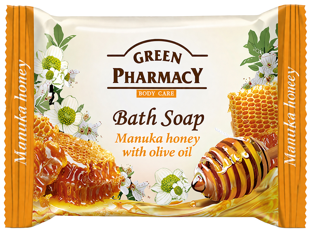 Мило тверде Green Pharmacy, з екстрактом меду манука та оливковою олією, 100г