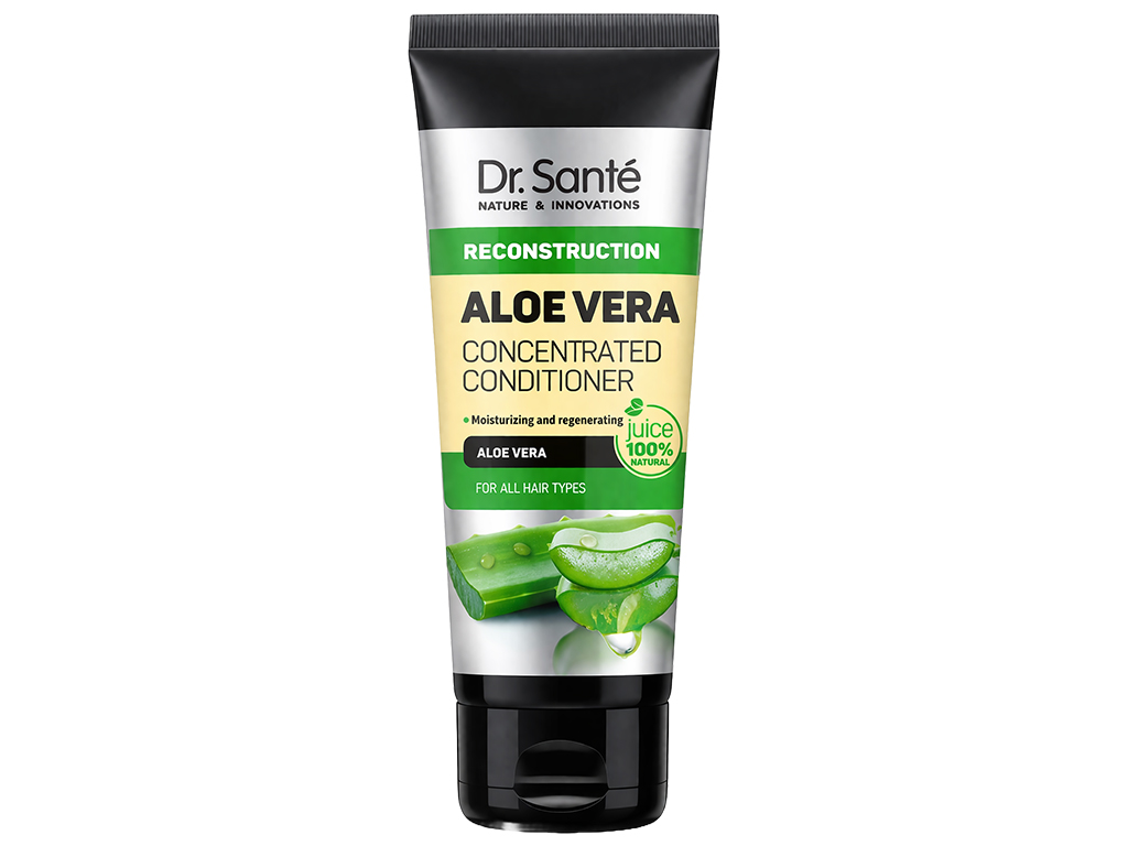 Бальзам-кондиционер для волос Dr.Sante Aloe Vera Реконструкция, с алоэ вера и кератином, 200мл