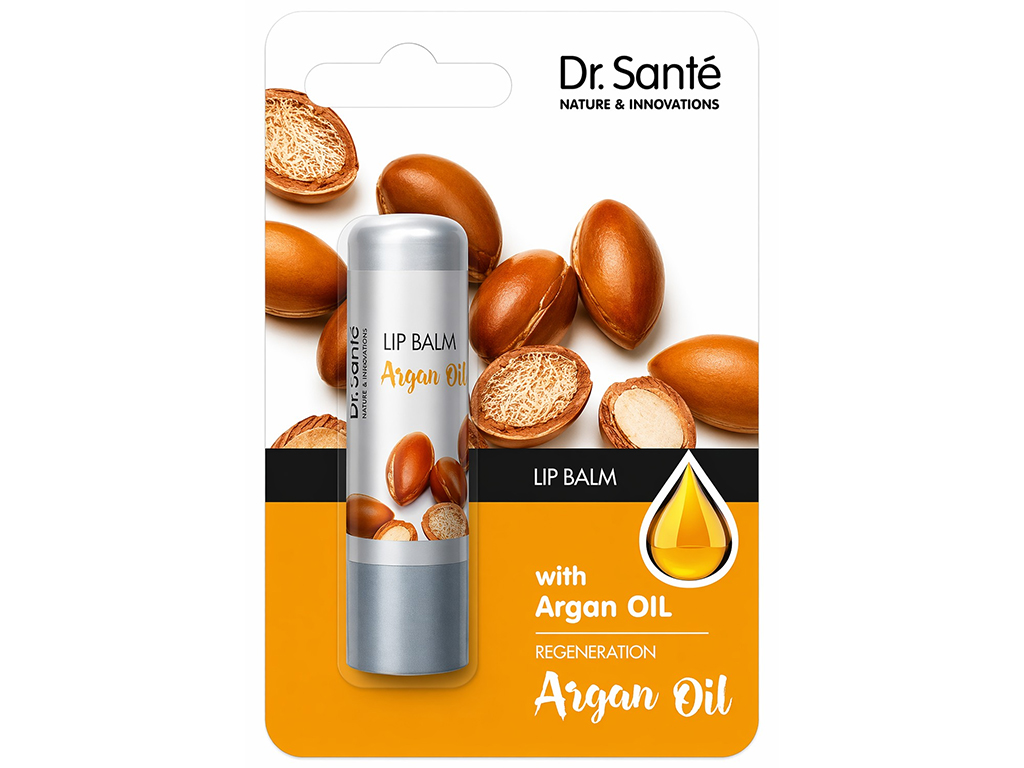 Бальзам для губ Dr. Sante Argan Oil, живлення та відновлення, щільний, з аргановим маслом, 3,6г