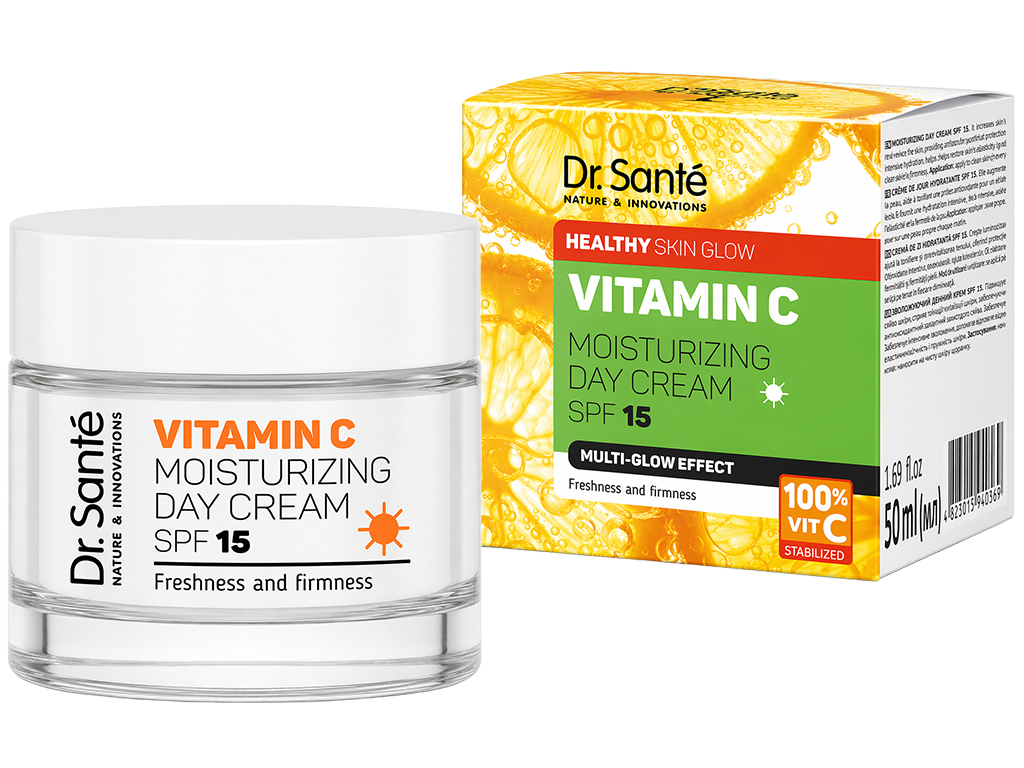 Крем для обличчя Dr.Sante Vitamin C, денний антивіковий, з вітаміном C, SPF15, 50мл