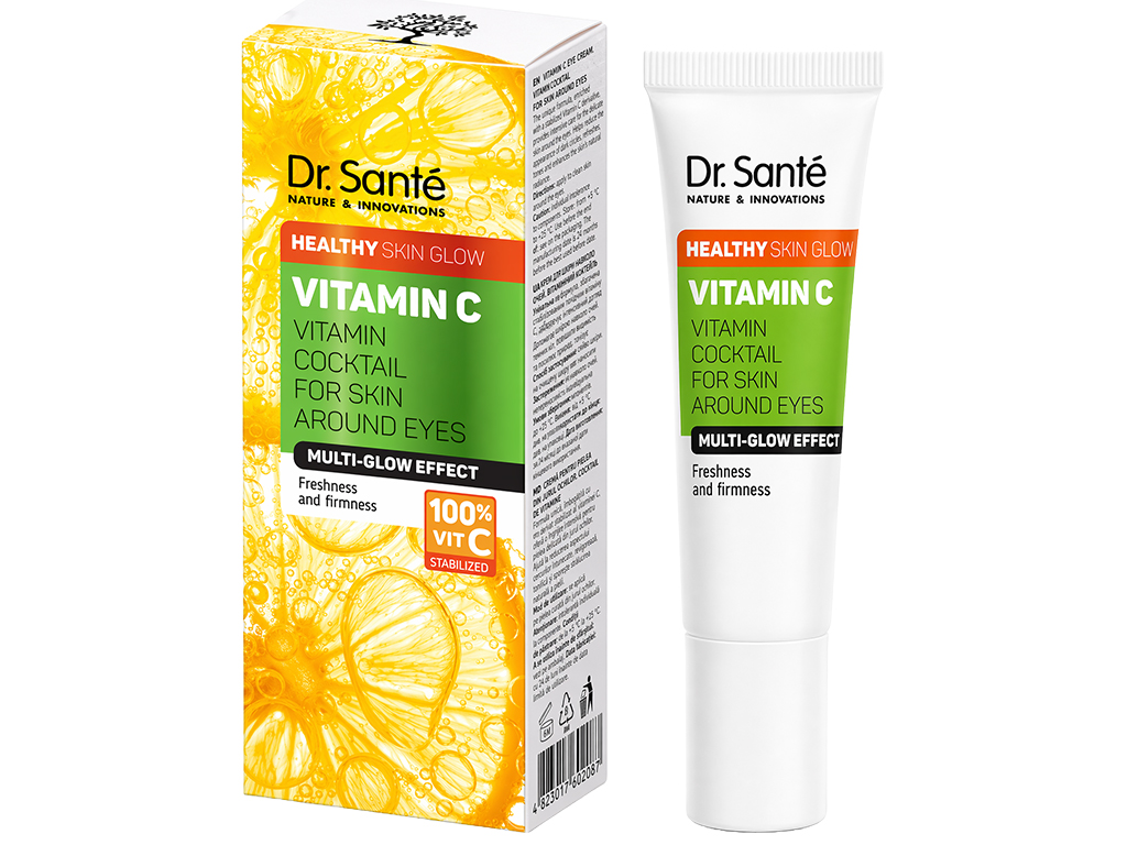 Крем для глаз Dr.Sante Vitamin C, от темных кругов и морщин, с витамином C и ниацинамидом, 15мл