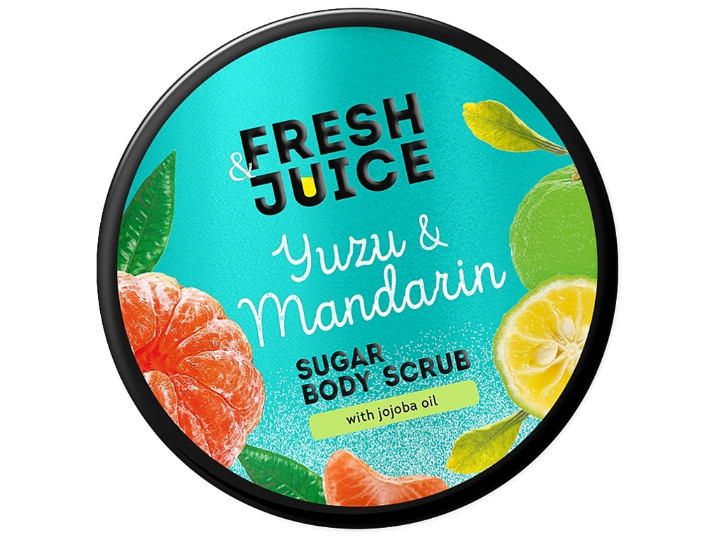 Скраб сахарный для тела Fresh Juice, Yuzu & Mandarin, с маслом ши и экстрактом цитрусов, 200мл