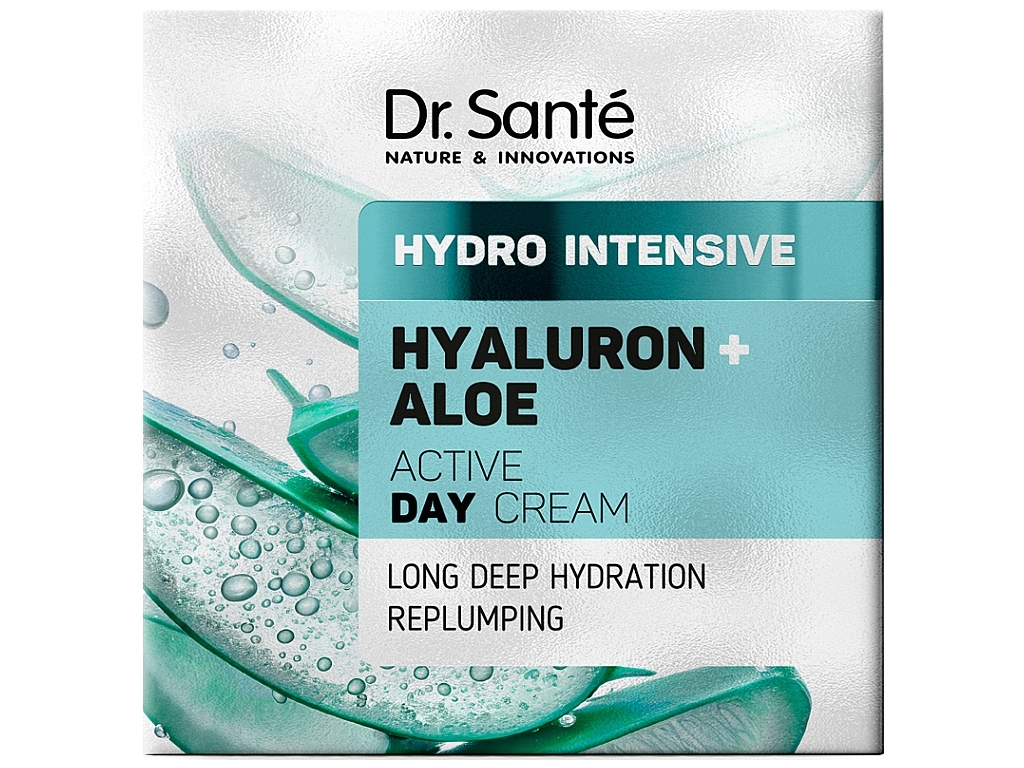 Крем для обличчя Dr. Sante Hydro Intensive, денний, з гіалуроновою кислотою та алое, 50мл