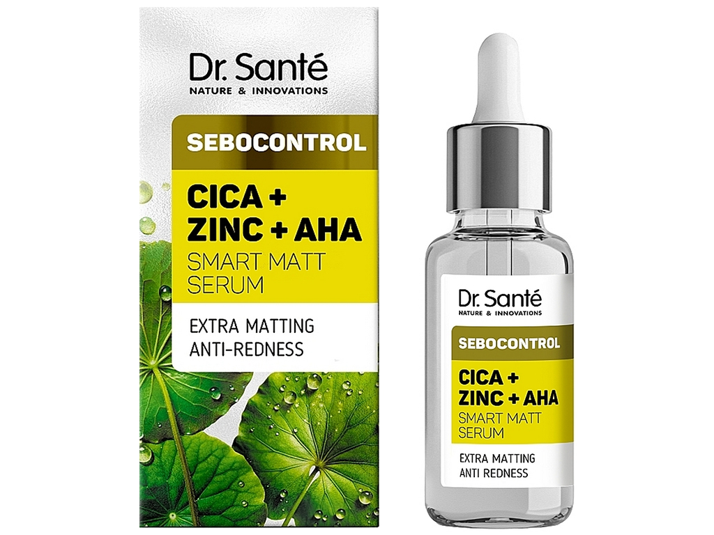 Сироватка для обличчя Dr.Sante Sebocontrol, з AHA-кислотами, цинком та центелою, 30мл
