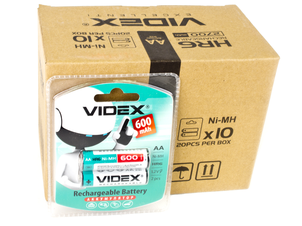 Акумулятор Videx Rechargeable AA 600mAh (ціна за блістер 2шт) 4820118291857
