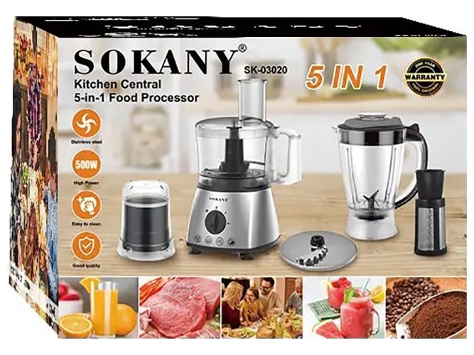 Кухонный комбайн Sokany 5в1, 500Вт