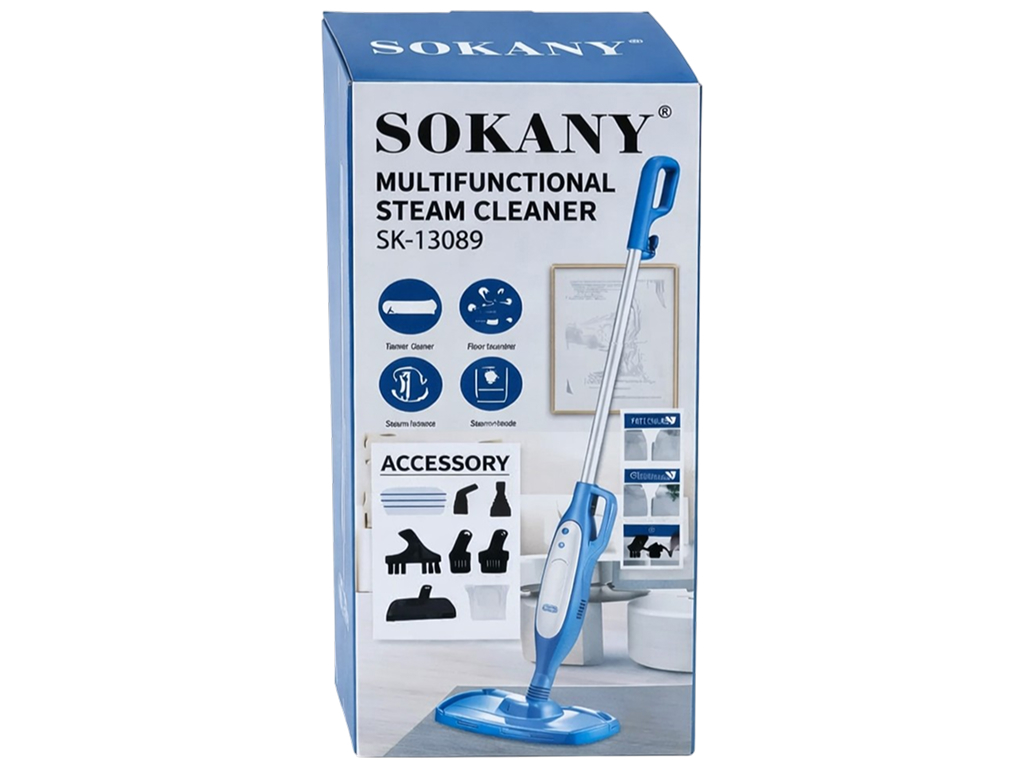 Пароочищувач швабра Sokany SK-13089, телескопічна, 1900Вт