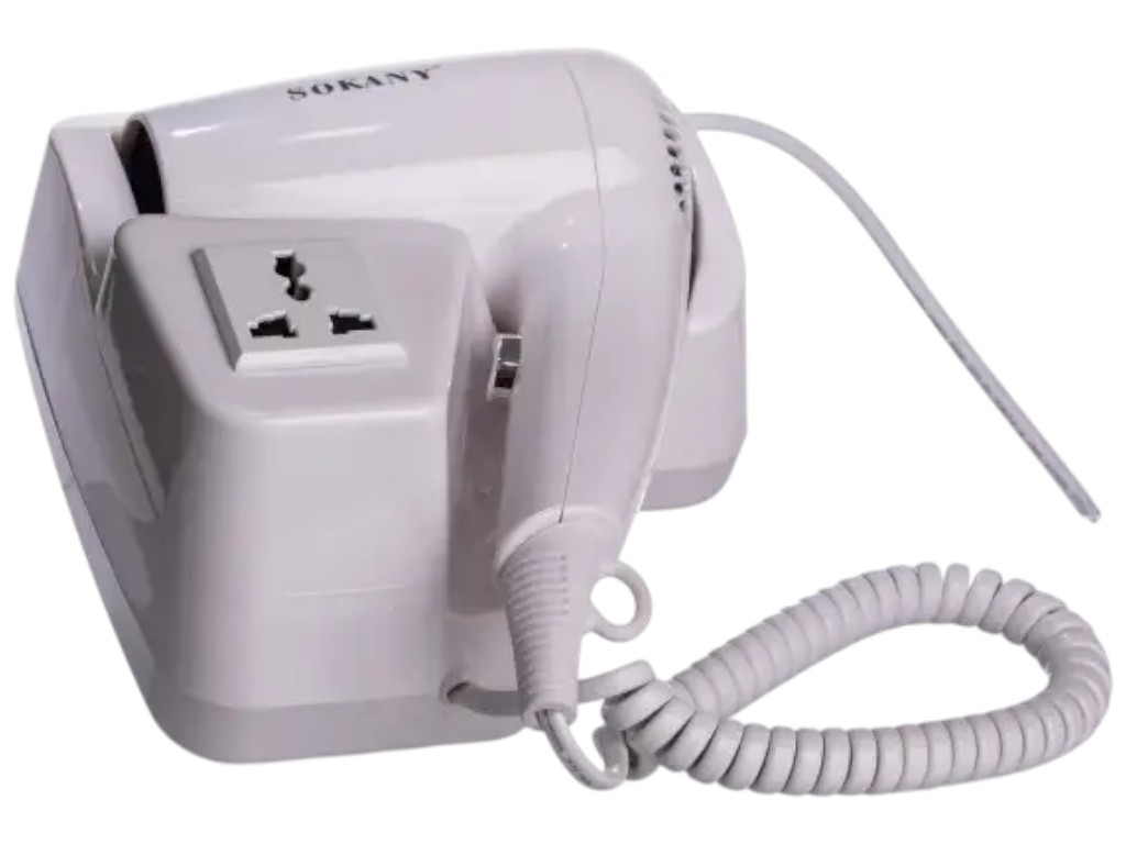 Фен настенный для волос Sokany, сетевой, 1200Вт, 17,5×10,5×23см, цвет белый