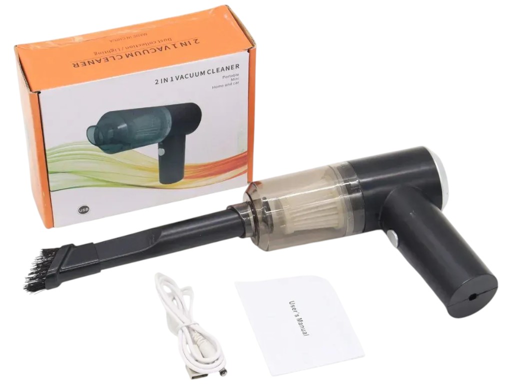 Пилосос автомобільний Vacuum Cleaner, акумуляторний, пластик, 120Вт, 140х16, 4х55мм, колір чорний