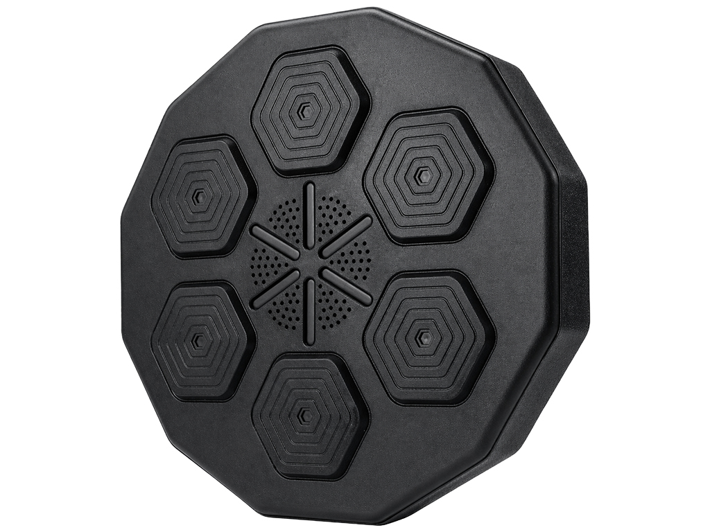 Тренажер боксерський музичний, настінний, ABS пластик, LED підсвічування, Bluetooth, 40см, чорний