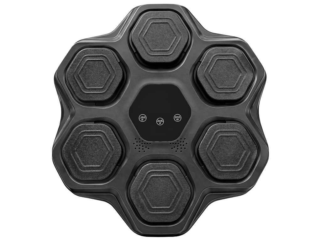 Тренажер боксерский музыкальный, настенный, ABS пластик, LED подсветка, Bluetooth, 45см, цвет черный