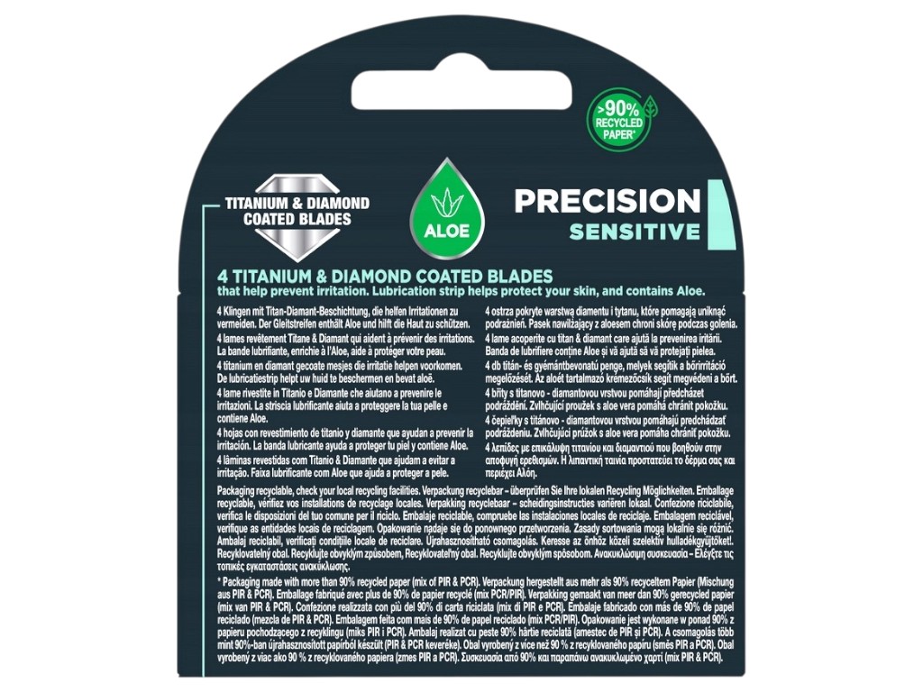 Картриджі змінні для гоління Wilkinson Sword Quattro Titanium Sensitive, 4шт