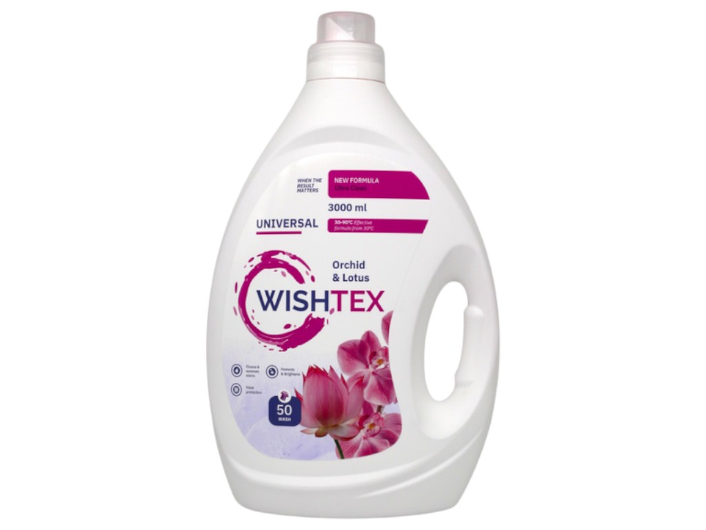 Гель для стирки Wishtex universal orchid & lotus, концентрат, 3 л, 50 стирок