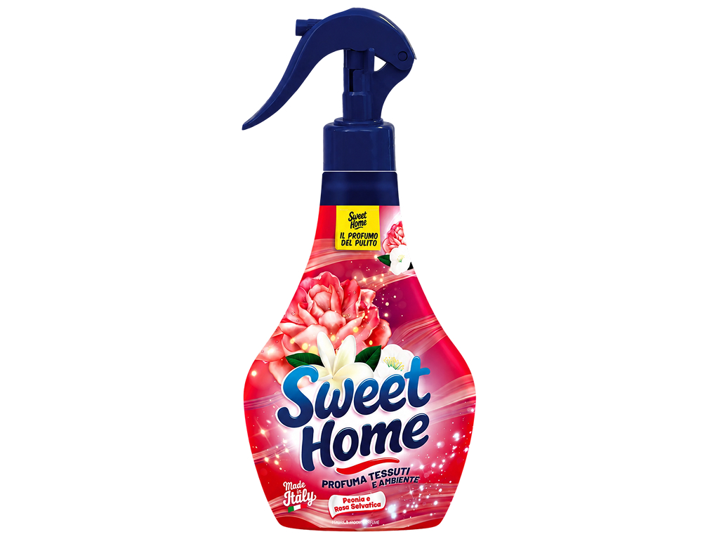 Освежитель воздуха и текстиля Sweet Home Peonia e Rosa Selvatica Пион и дикая роза, 250 мл