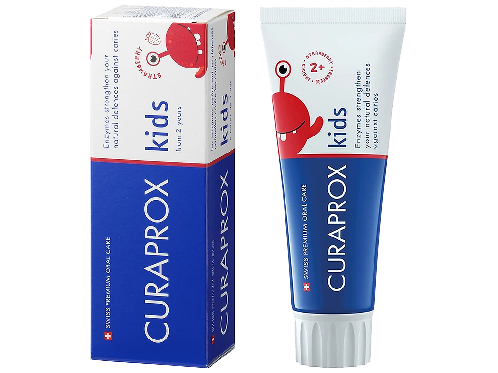 Зубна паста Curaprox Kids Strawberry, з фтором 950 ppm, з 2 років, 60 мл